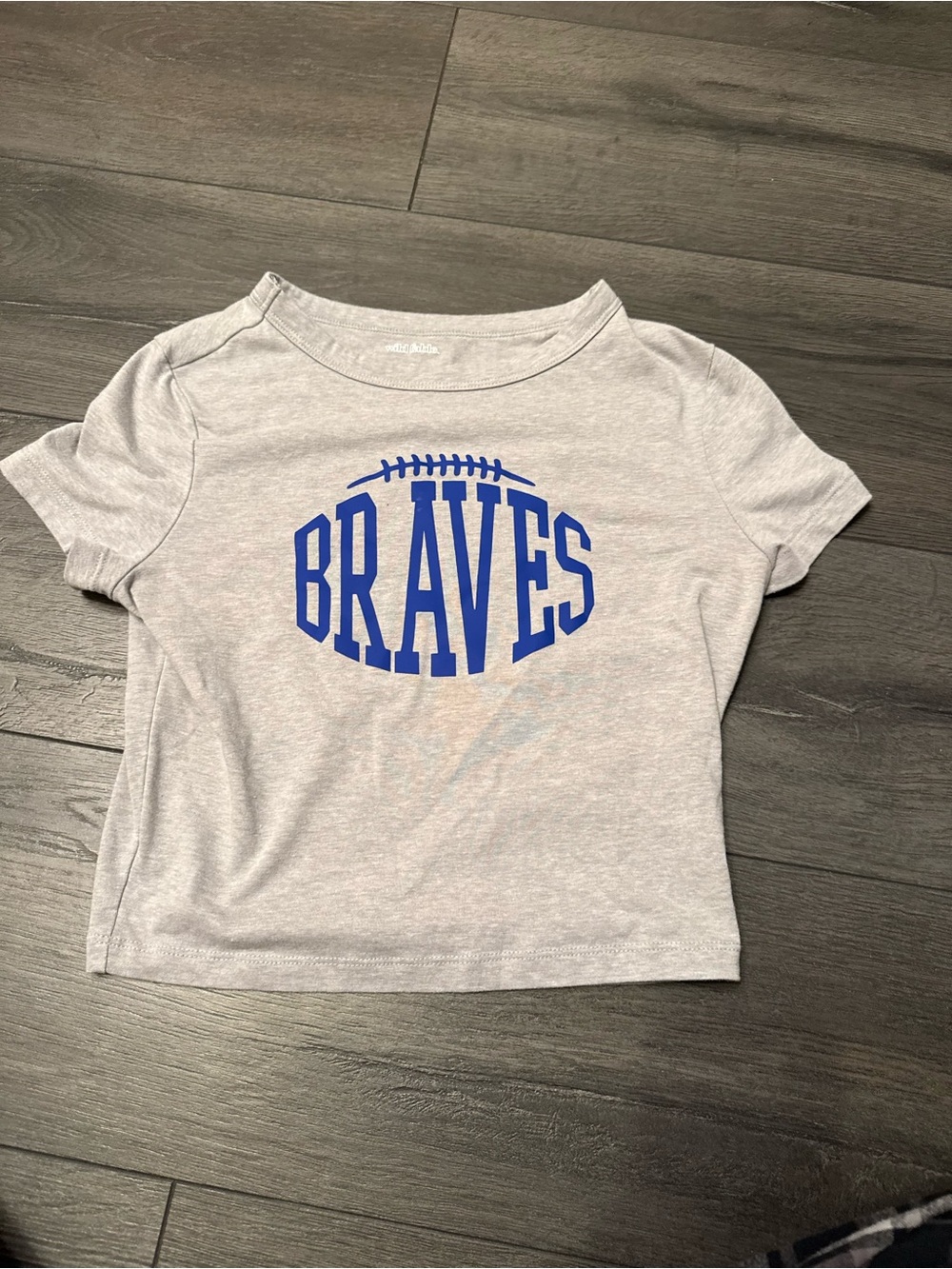 Kids Gray 'Braves' Graphic Tee with Blue Print
